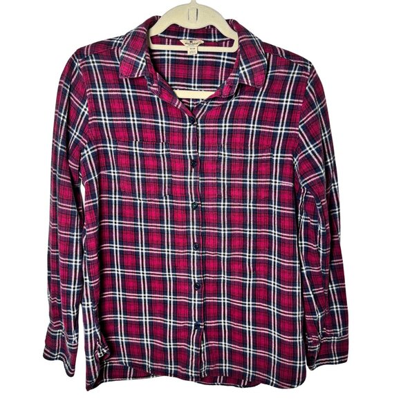 Woolrich Tops - Woolrich Women’s Plaid 100% Cotton Lightweight Button Up Shirt Medium Red Navy